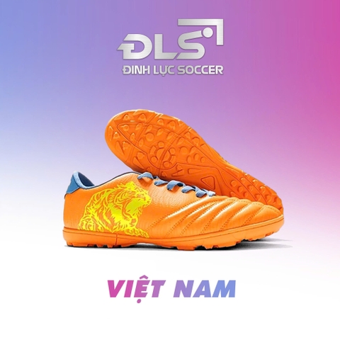 Giày Bóng Đá Wika TIGER X Cam Da Nhăn Siêu Nhẹ TF