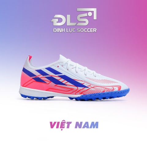 Giày Bóng Đá Việt Nam Winbro F50 Lưỡi Gà Liền Hyperfast Trắng Xanh Bản Vải Dệt TF