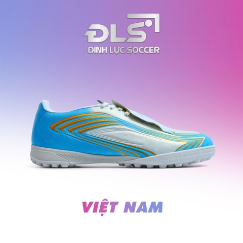 Giày Bóng Đá Việt Nam F50 Tango Messi Trắng Xanh Đế Đệm TF
