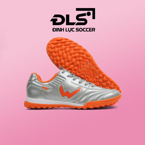 Giày Bóng Đá Wika Tuấn Hải TH10 Bạc Cam TF