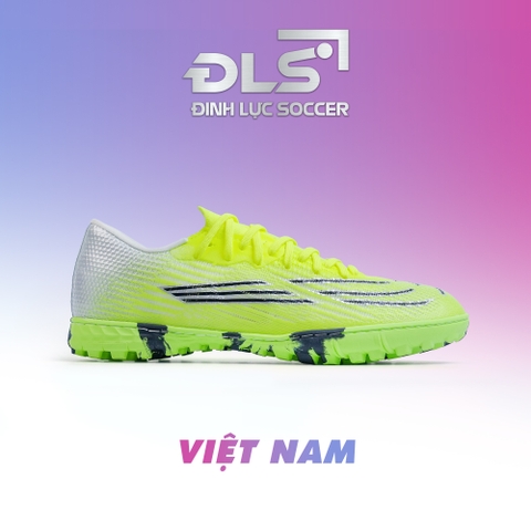 Giày Bóng Đá Việt Nam Superfly 11 Xanh Chuối Gót Bạc TF
