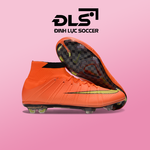 Giày Bóng Đá Nike Mercurial Superfly IV Elite Cam Vạch Vàng Cổ Cao FG