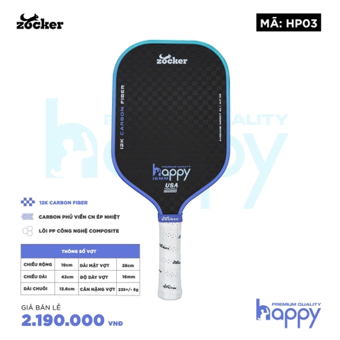 Vợt Pickleball Zocker Happy HP3 Premium Quality