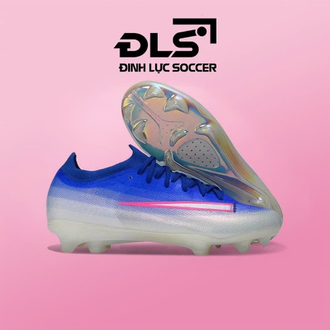 Giày Bóng Đá  Vapor 17 Elite Xanh Coban Vạch Xám Hồng Lưỡi Gà Liền FG