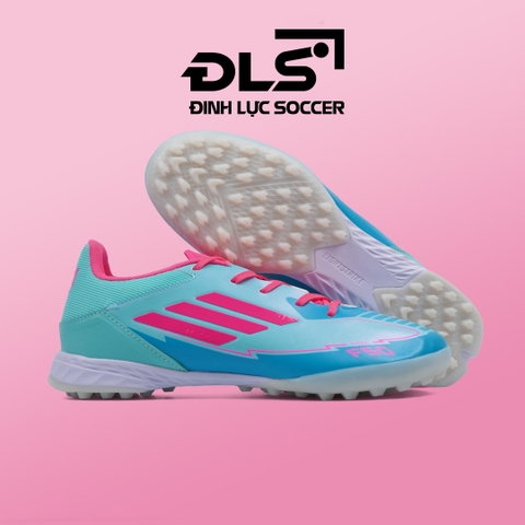 Giày Bóng Đá Adidas F50 Messi Xanh Ngọc Vạch Hồng  TF