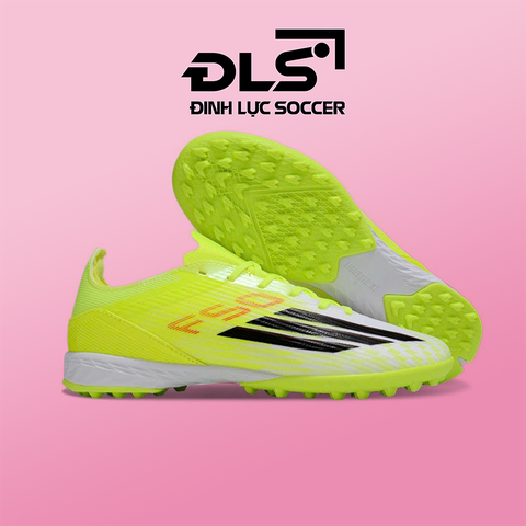 Giày Bóng Đá Adidas F50 Elite Xanh Chuối Vạch Đen Lưỡi Gà Rời TF