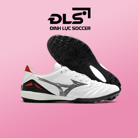 Giày Bóng Đá Mizuno Neo 4 Trắng Gót Đỏ Vạch Đen TF