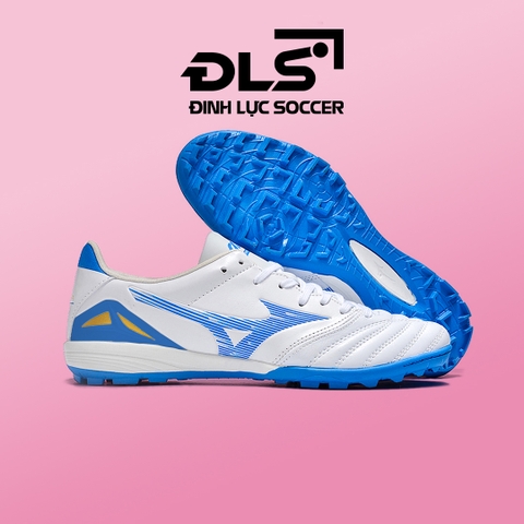 Giày Bóng Đá Mizuno Neo 4 Pro Trắng Vạch Xanh Gót Xanh TF