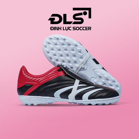 Giày Bóng Đá Việt Nam Predator Đen Gót Đỏ Vạch Trắng Lưỡi Gà Gập TF