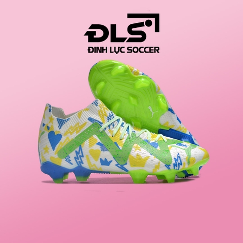 Giày Bóng Đá Puma Future Ultimate Neymar Trắng Vàng Xanh Lá Cổ Lửng FG