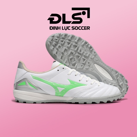 Giày Bóng Đá Mizuno Neo 4 Pro AS Trắng Bạc Vạch Xanh Lá TF