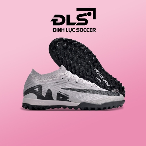 Giày Bóng Đá Nike Mercurial Vapor 15 Elite Xám Vạch Đen Cổ Lửng TF