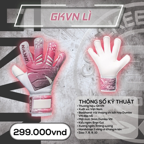 Găng Tay Thủ Môn GKVN Lì - Hồng