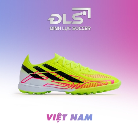 Giày Bóng Đá Việt Nam Winbro F50 Lưỡi Gà Liền Hyperfast Vàng Chanh Bản Vải Dệt TF