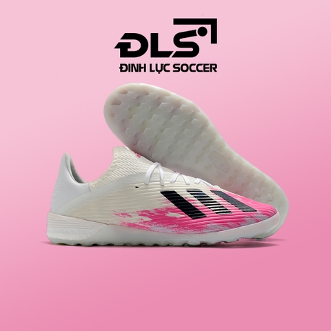 Giày Bóng Đá Adidas X 19.1 Uniforia Trắng Xám Hồng Vạch Đen TF