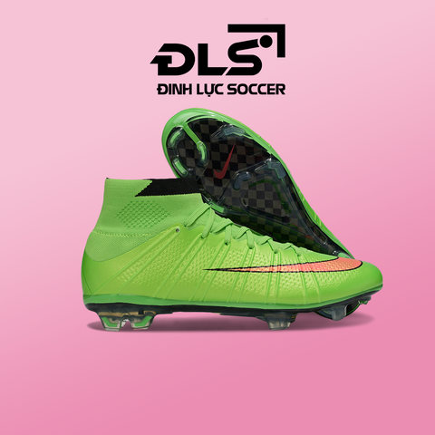 Giày Bóng Đá Nike Mercurial Superfly IV Elite Xanh Lá Vạch Hồng Cổ Cao FG