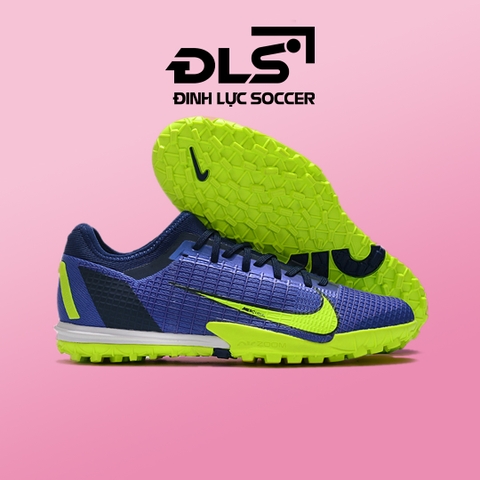 [HÀNG HOT CÓ SẴN]  Giày Bóng Đá Nike Mercurial Vapor 14 Pro Xanh Than Vạch Chuối Cổ Lửng TF