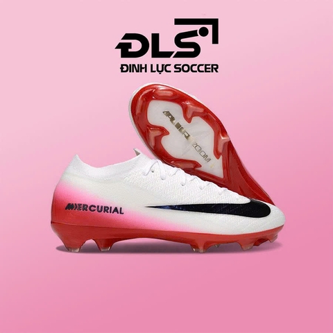 Giày Bóng Đá Nike Mercurial Vapor 16 Elite 2025 Trắng Đế Hồng Đỏ Cổ Lửng FG