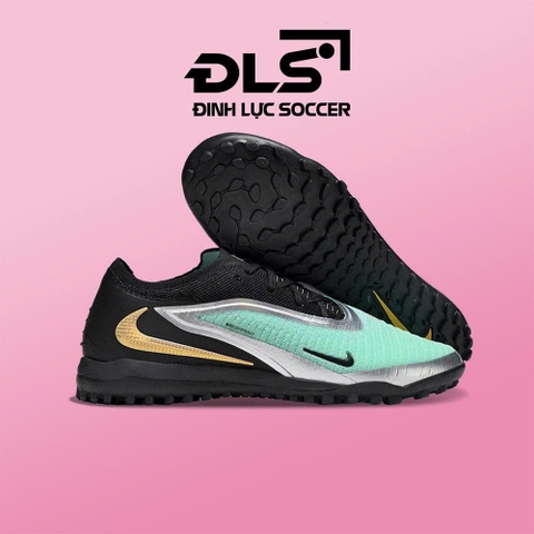 Giày Bóng Đá Nike Phantom 6 Low Elite Xanh Ngọc Gót Đen Vạch Vàng TF