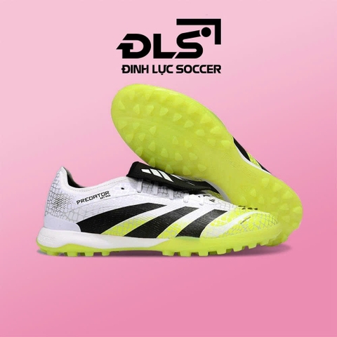 Giày Bóng Đá Adidas Predator 25 Elite Trắng Đế Xanh Chuối Lưỡi Gà Gập TF