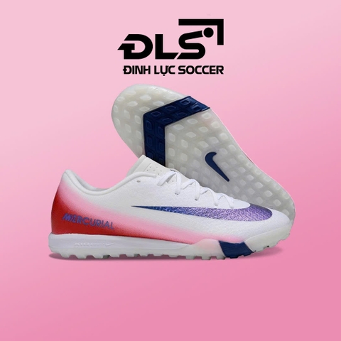 Giày Bóng Đá Nike Mercurial Vapor 16 Academy Trắng Gót Đỏ Vạch Xanh Loại Đẹp Đế Zoom TF