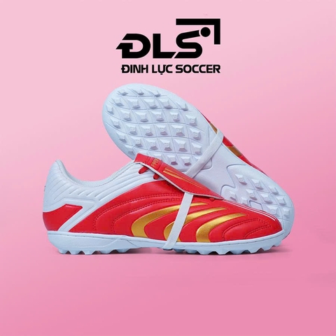 Giày Bóng Đá Việt Nam Predator Đỏ Gót Trắng Lưỡi Gà Gập TF
