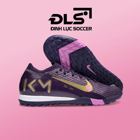 Giày Bóng Đá Trẻ Em Nike Mercurial Vapor 16 Elite Mbappe Tím Vàng Gold Cổ Lửng TF