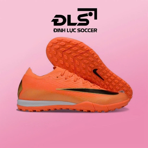 Giày Bóng Đá Trẻ Em Nike Mercurial Vapor 16 Elite Cam Vạch Đen Cổ Lửng TF
