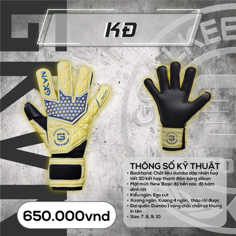 Găng Tay Thủ Môn Chính Hãng GKVN KĐ Vàng