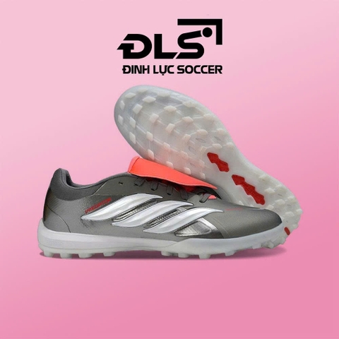 Giày Bóng Đá Adidas Predator 26 Elite Xám Vạch Trắng Lưỡi Gà Lật TF