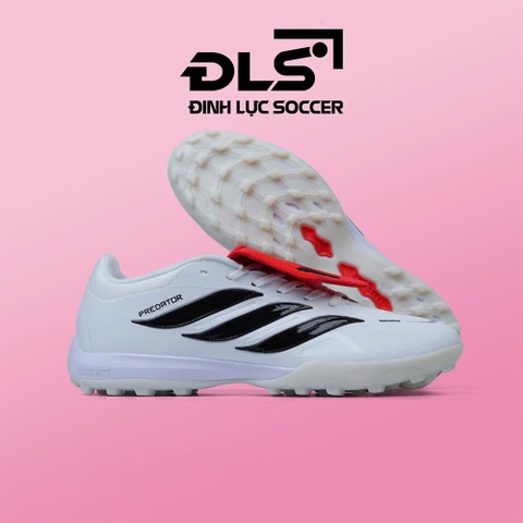 Giày Bóng Đá Adidas Predator 26 Elite Trắng Vạch Đen Lưỡi Gà Lật TF