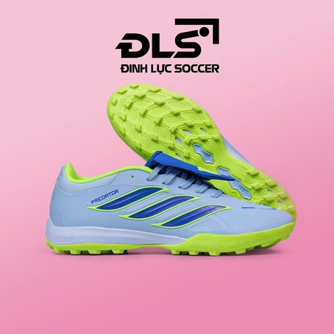 Giày Bóng Đá Adidas Predator 26 Elite Xán Vạch Xanh Lưỡi Gà Lật TF