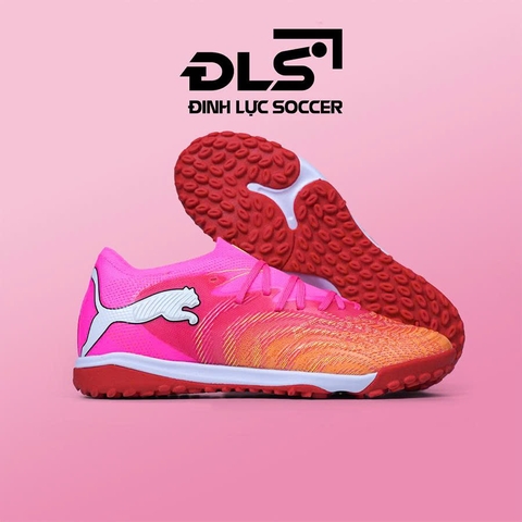 Giày Bóng Đá Puma Future 8 Ultimate Cam Gót Hồng Cổ Cao TF