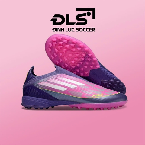Giày Bóng Đá Adidas F50 Elite Laceless Lamine Yamal Tím Hồng Không Dây TF