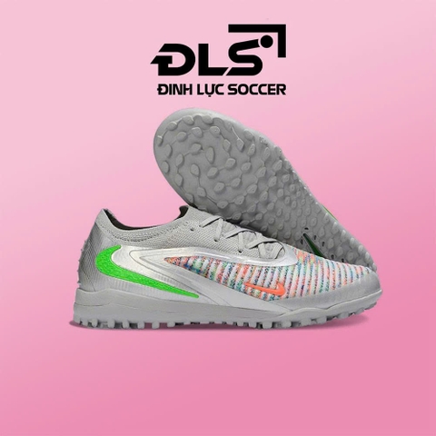 Giày Bóng Đá Nike Phantom 6 Low Elite Xám Đỏ Vạch Xanh Lá TF