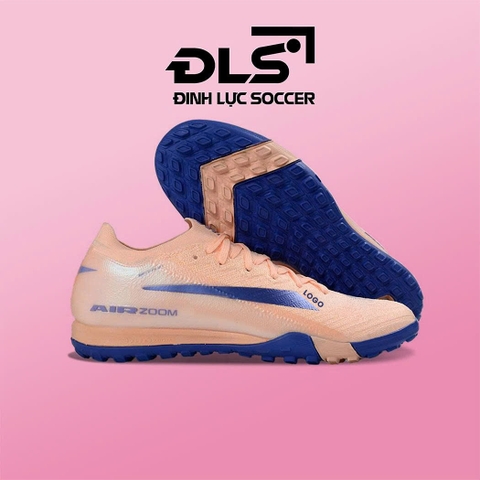 Giày Bóng Đá Mercurial Vapor 16 Elite Cam Hồng Vạch Xanh Biển Cổ Lửng TF