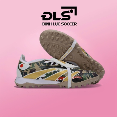 Giày Bóng Đá Adidas Predator 25 Elite BAPE Xanh Lục Rằn Ri Lưỡi Gà Gập TF