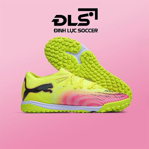 Giày Bóng Đá Puma Future 8 Ultimate Hồng Gót Vàng Chanh Cổ Cao TF