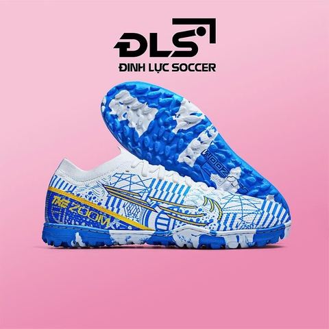 Giày Bóng Đá Việt Nam Vapor 15 Elite Cr7 Trắng Xanh Vạch Vàng TF