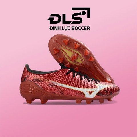 Giày Bóng Đá Mizuno Alpha III Elite Đỏ Vạch Trắng Lưỡi Gà Liền FG