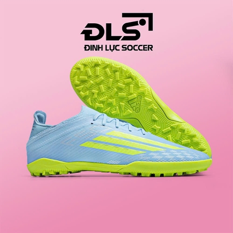 Giày Bóng Đá Adidas F50 Xám Vạch Vàng Chanh TF