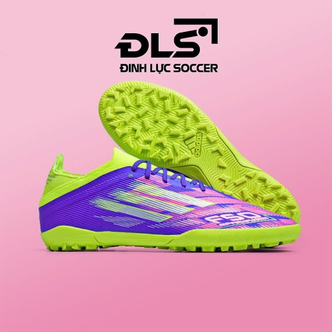Giày Bóng Đá Adidas F50 Hồng Xanh Vạch Xám TF
