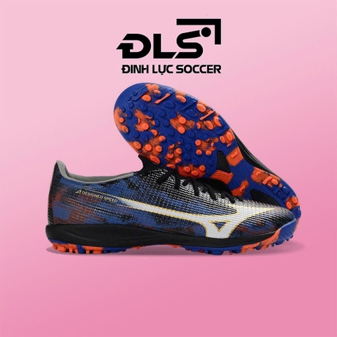 Giày Bóng Đá Mizuno Alpha 3 Elite Đen Xanh Đỏ Đế Đệm TF