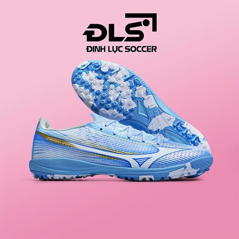 Giày Bóng Đá Mizuno Alpha 3 Elite Xanh Ngọc Vạch Trắng Đế Đệm TF