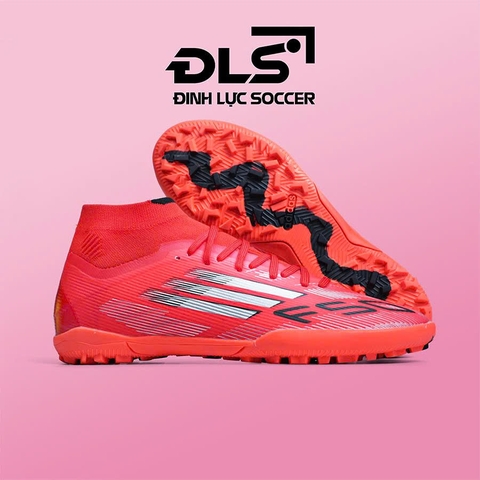 Giày Bóng Đá Adidas F50 Cổ Cao Đỏ Cam Vạch Xám TF