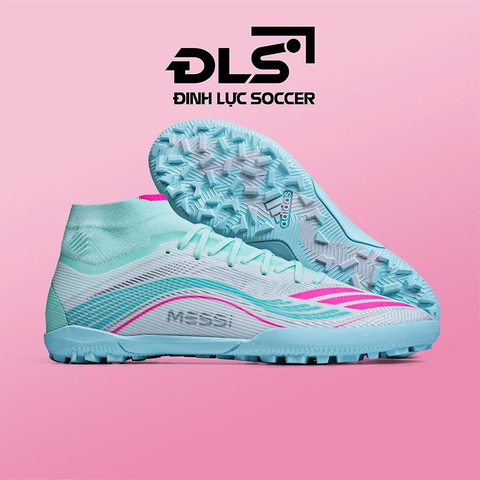 Giày Bóng Đá Adidas F50 Cổ Cao Xanh Ngọc Miami Vạch Hồng TF