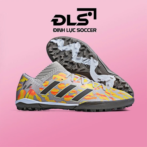 Giày Bóng Đá Adidas Nemeziz 18.3 Xám Cam Loang Vạch Đen TF