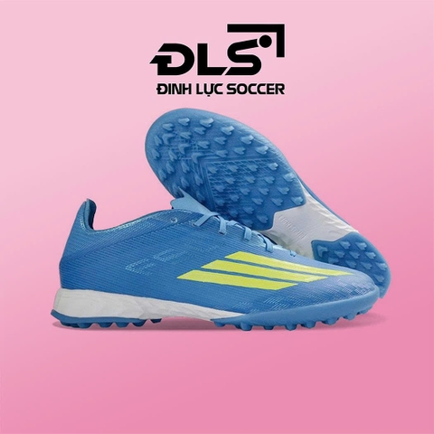Giày Bóng Đá Adidas F50 Elite Xanh Cổ Vịt Vạch Vàng TF