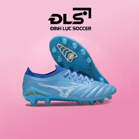 Giày Bóng Đá Mizuno Neo 4 Xanh Ngọc Vạch Trắng Lưỡi Gà Liền FG