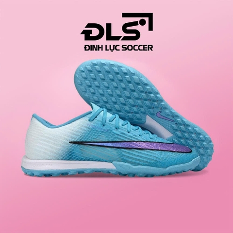 Giày Bóng Đá Trẻ Em Nike Mercurial Superfly 11 Elite Xanh Gót Trắng Vạch Tím Lưỡi Gà Liền TF